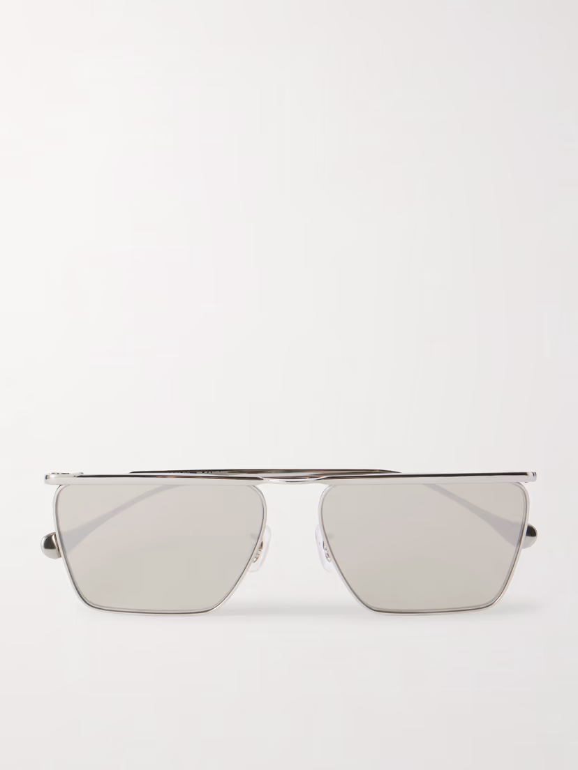OLIVER PEOPLES + Jil Sander aviator-style silver-tone sunglasses
