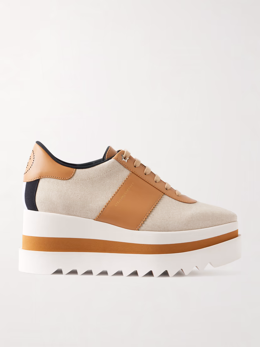 STELLA MCCARTNEY Sneak-Elyse Salt and Pepper exaggerated-sole canvas sneakers