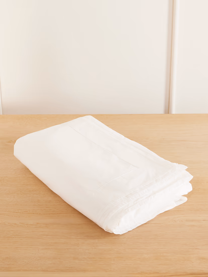 TEKLA Broderie anglaise-trimmed organic cotton-percale king duvet cover