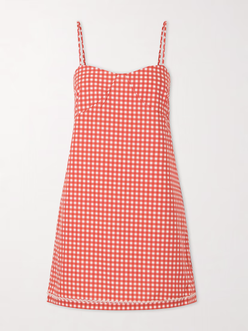 POSSE Lindie gingham cotton mini dress