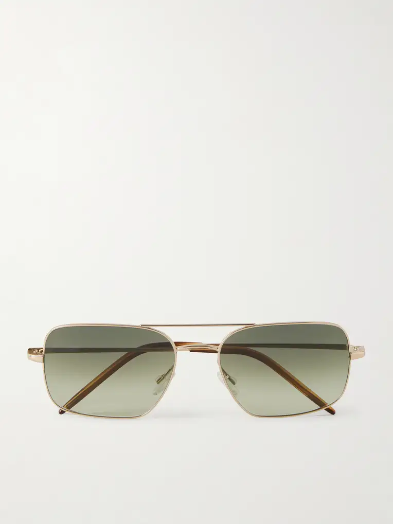 OLIVER PEOPLES Victory II Aviator-Style Gold-Tone Sunglasses