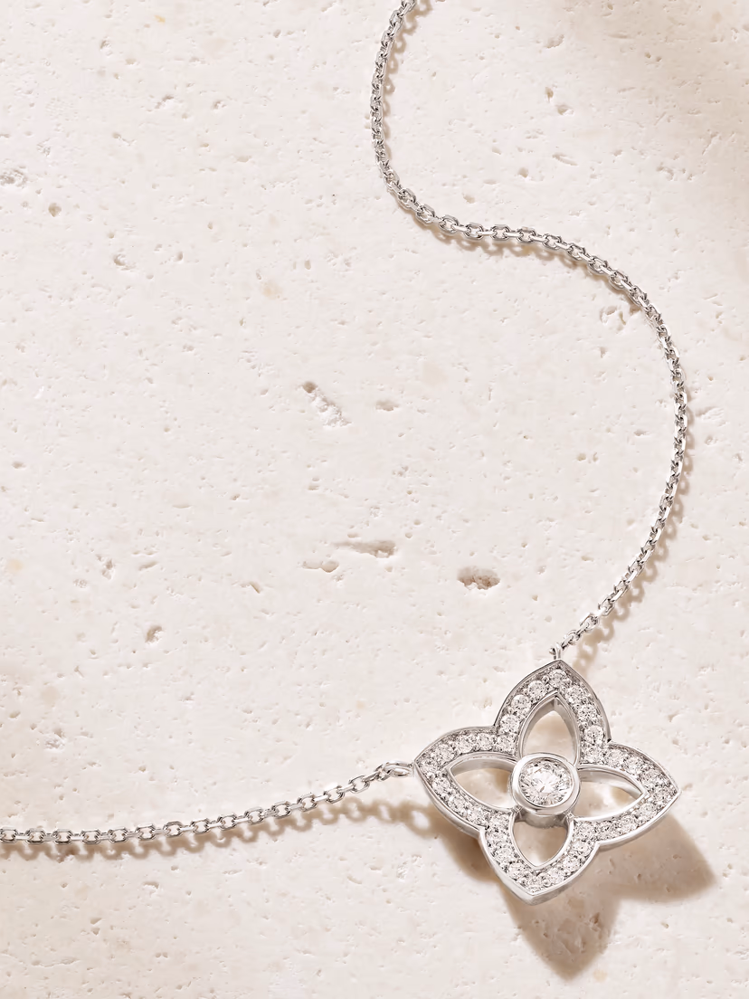 DE BEERS Lotus by DE BEERS 18-karat white gold diamond necklace