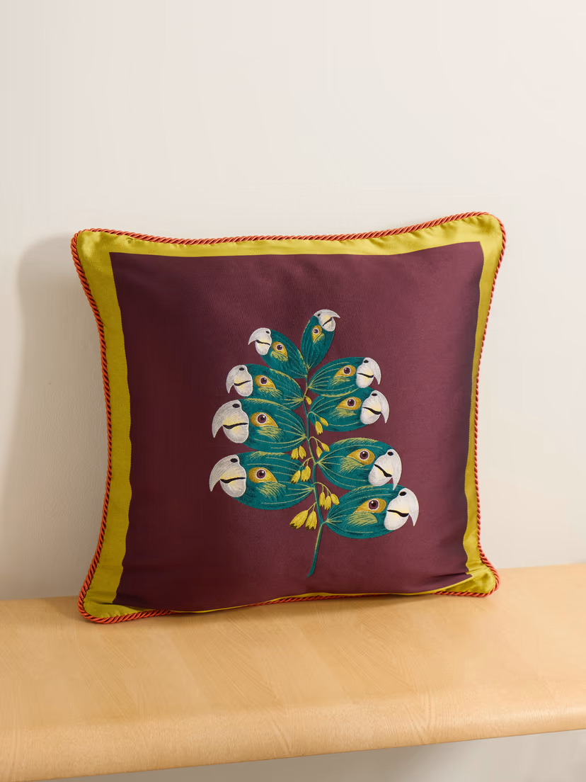 LA DOUBLEJ + Beto Val tasseled satin-jacquard cushion