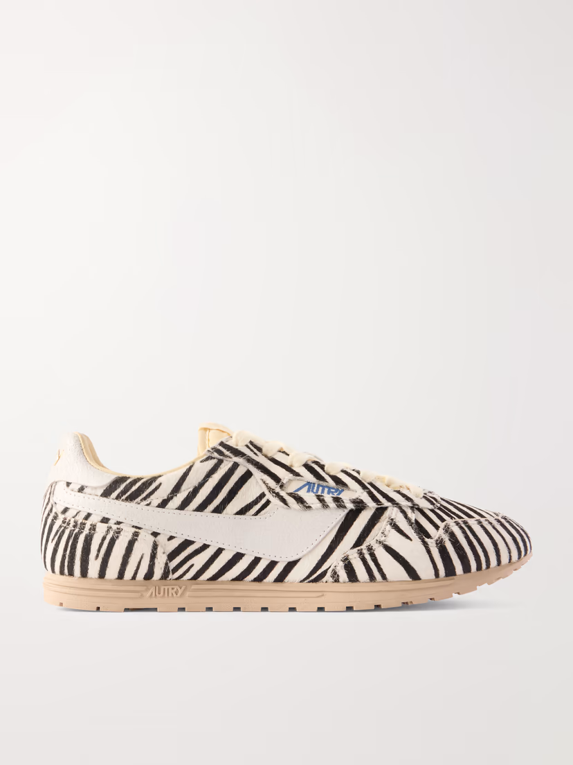 AUTRY Windspin zebra-print calf hair sneakers