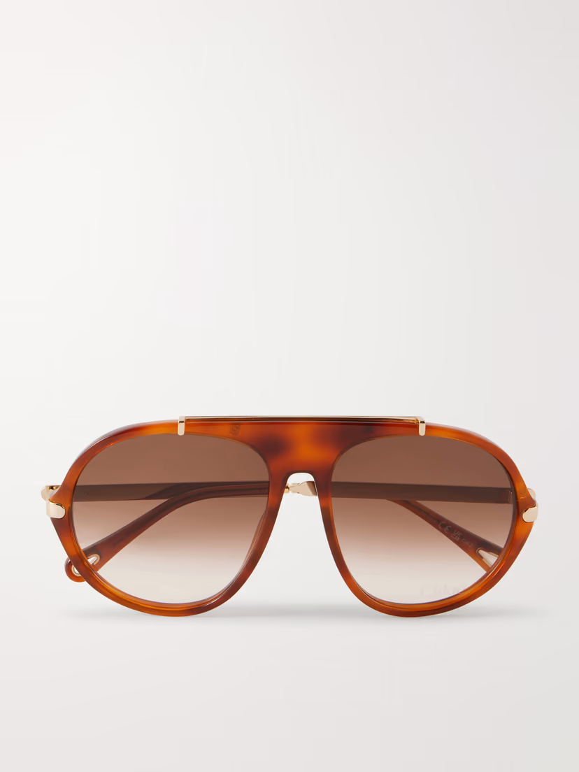 CHLOÉ EYEWEAR Aly aviator-frame acetate sunglasses