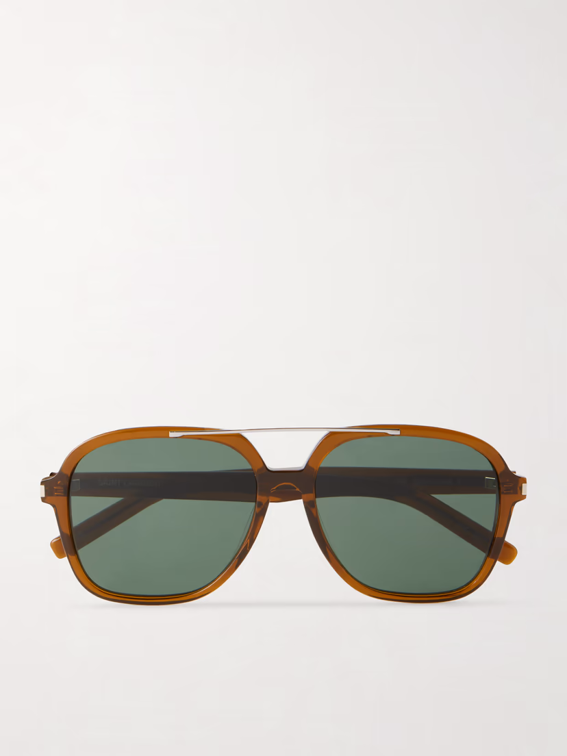 SAINT LAURENT EYEWEAR SL 545 aviator-style acetate sunglasses