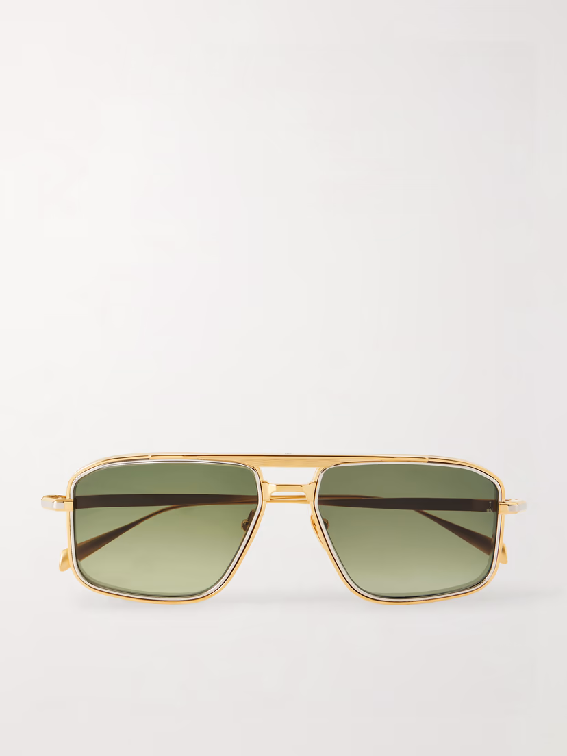 JACQUES MARIE MAGE Earl aviator-style titanium sunglasses