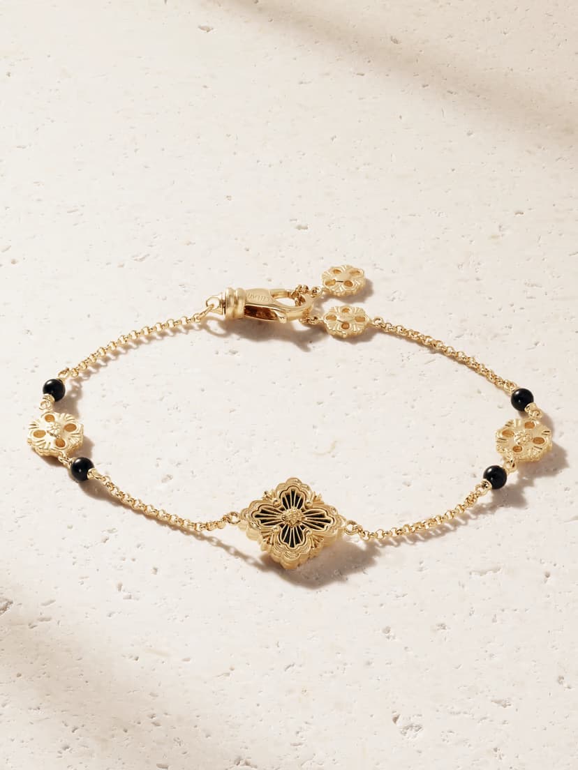 BUCCELLATI Opera Tulle 18-karat gold onyx bracelet