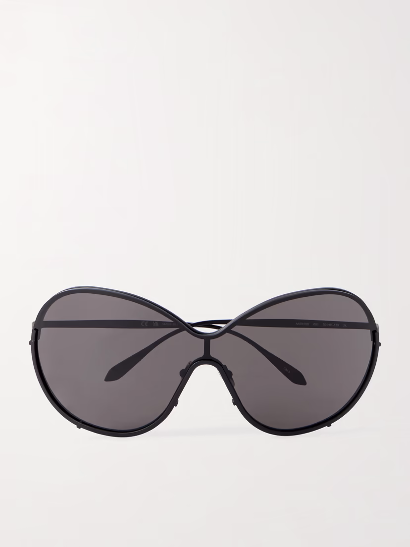 ALAÏA EYEWEAR Mask large round-frame metal sunglasses