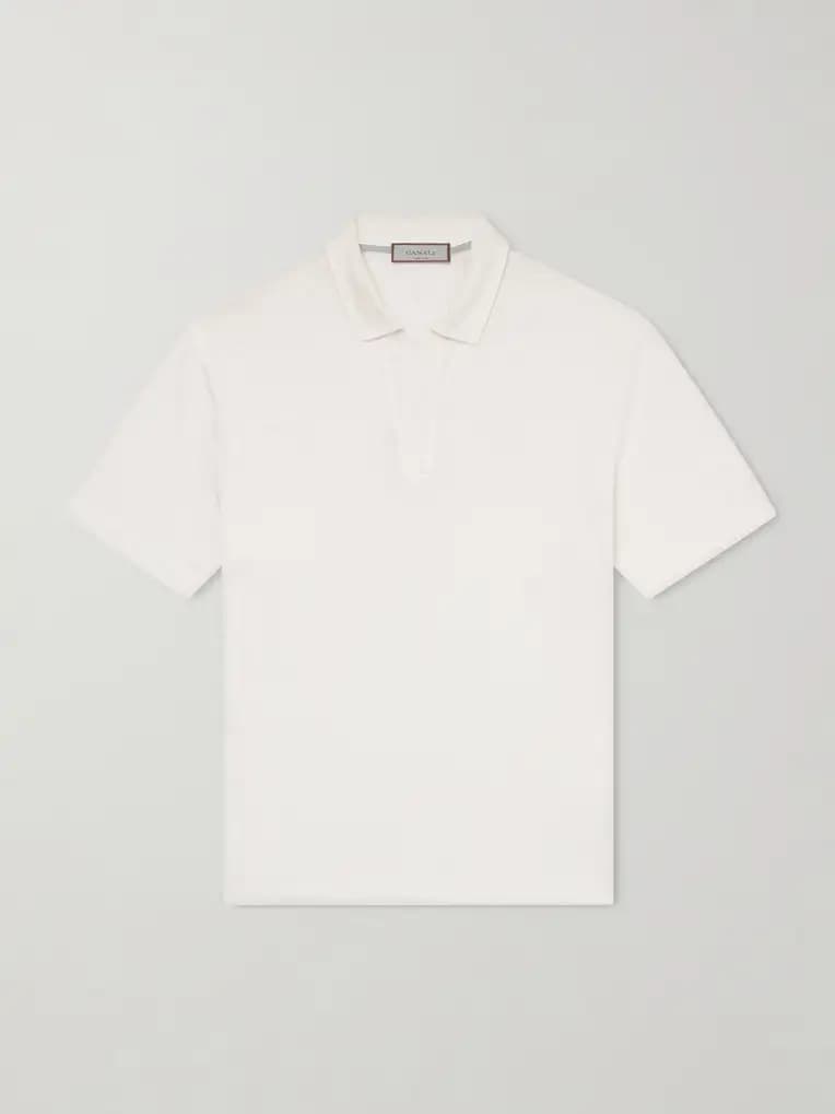 CANALI Linen Polo Shirt