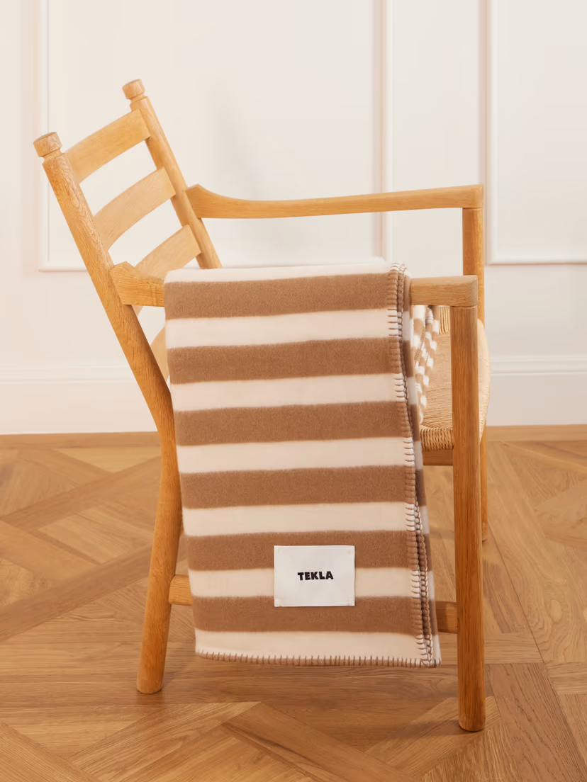 TEKLA Striped wool blanket