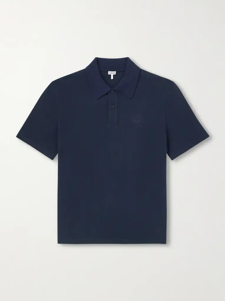 LOEWE Slim-Fit Logo-Embroidered Cotton-Piqué Polo Shirt