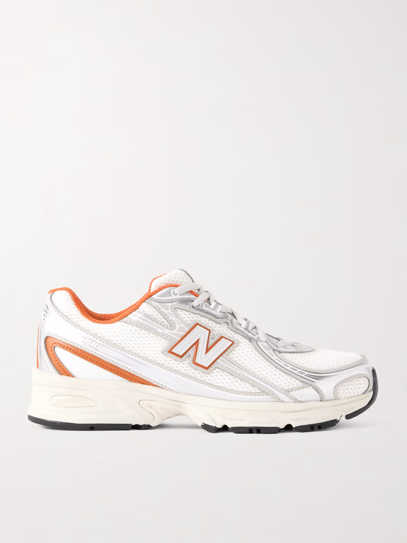 NEW BALANCE 740 rubber and leather-trimmed mesh sneakers