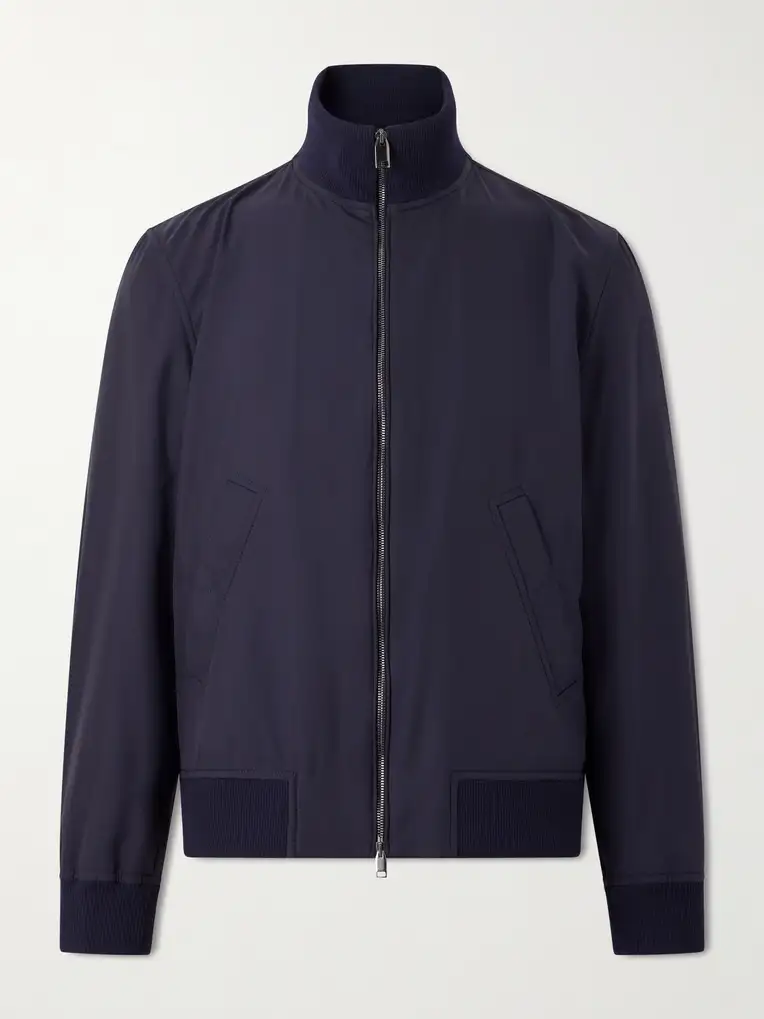 BRIONI Cotton-Blend Trimmed Silk Blouson