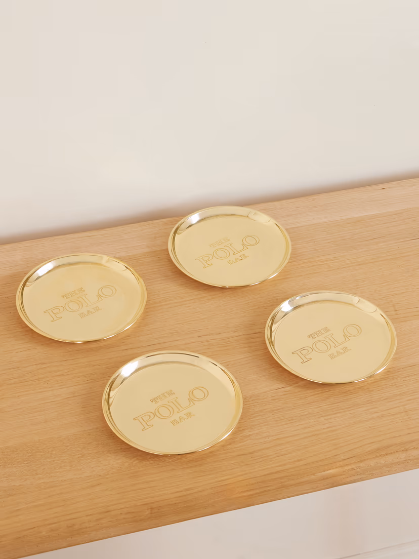 RALPH LAUREN HOME Polo Bar gold-tone coasters