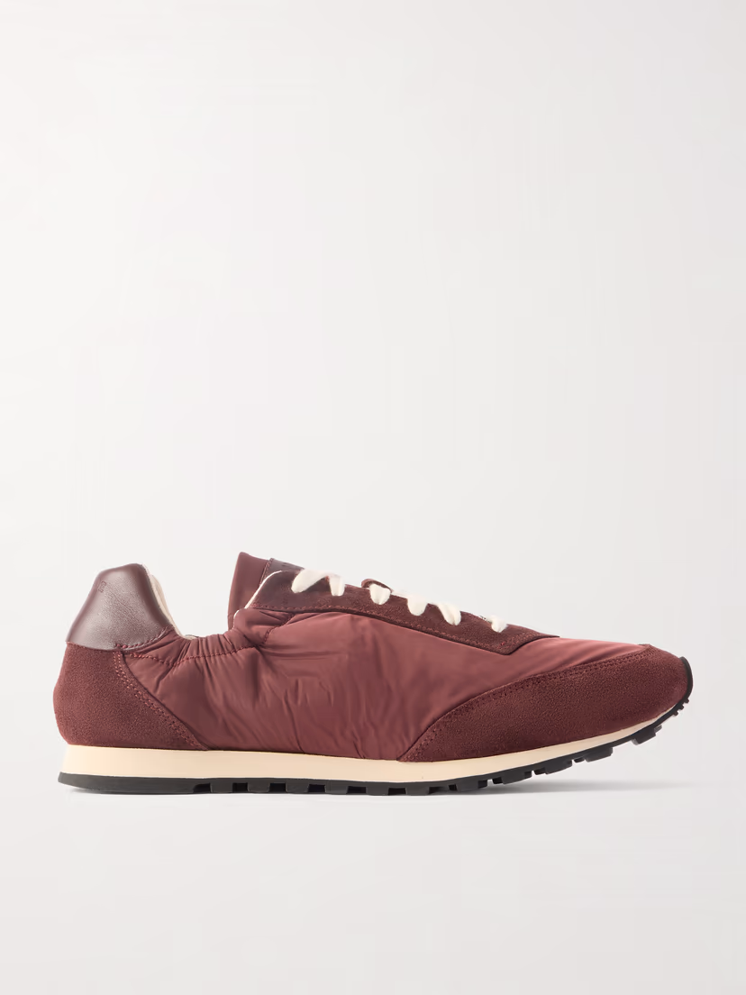 LE MONDE BERYL Slim Runner suede and leather-trimmed shell sneakers