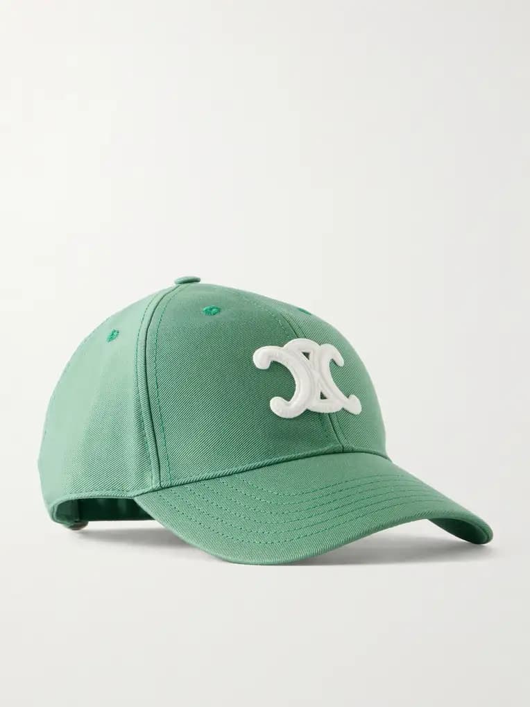 CELINE Triomphe Logo-Appliquéd Cotton Gabardine Baseball Cap