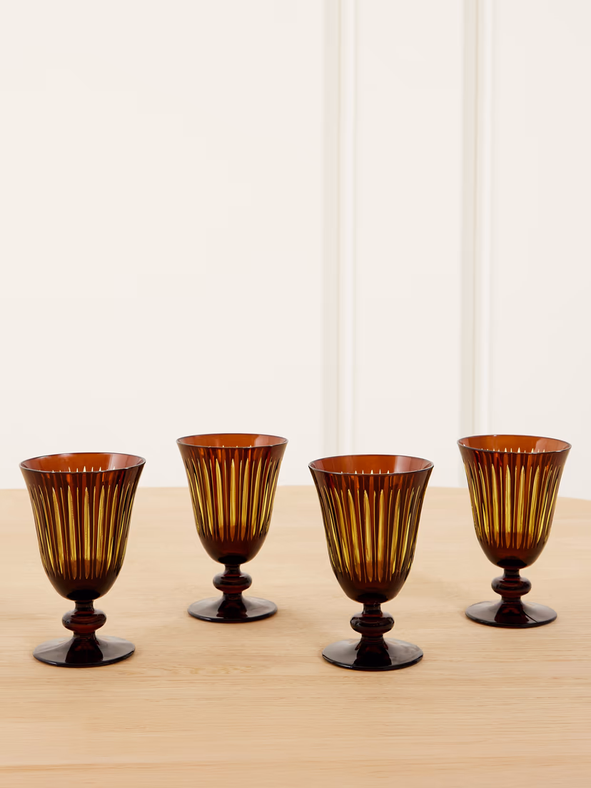 L'OBJET Prism set of four glass wine glasses