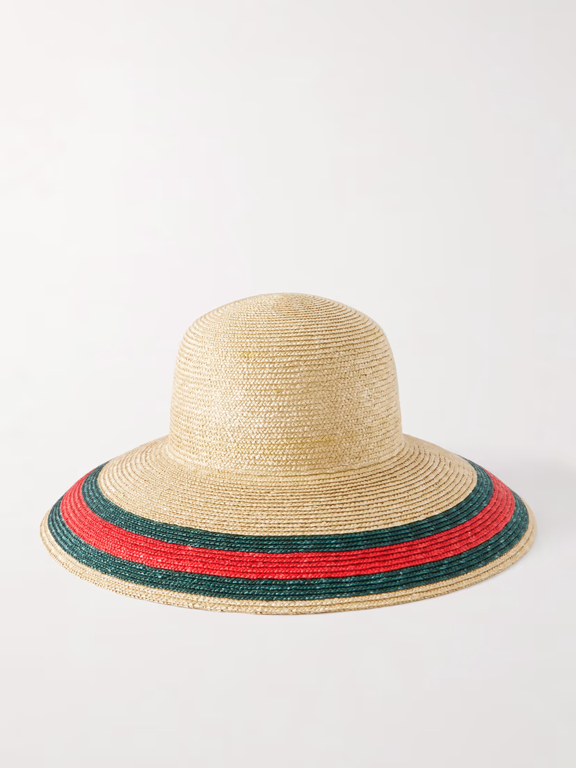 GUCCI Beverlie striped straw hat