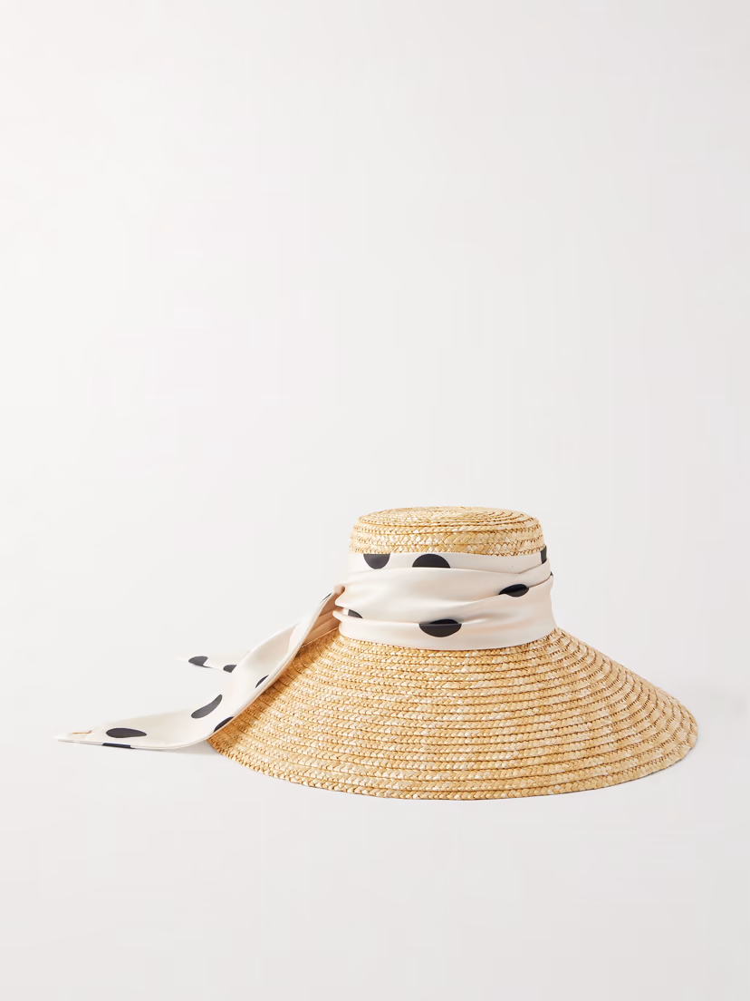 EUGENIA KIM Mirabel satin-trimmed straw sunhat