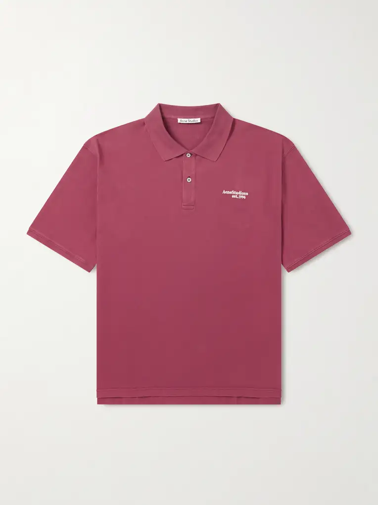 ACNE STUDIOS Egnes Logo-Embroidered Cotton Piqué Polo Shirt
