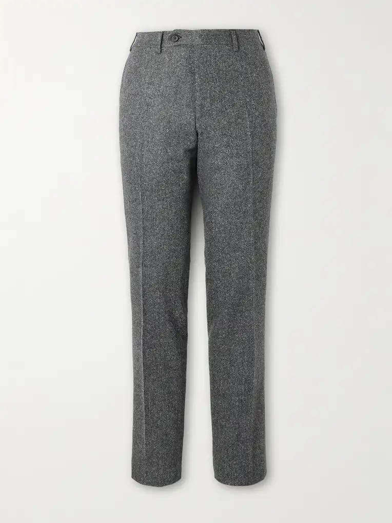 CANALI Tapered Wool-Blend Twill Suit Trousers