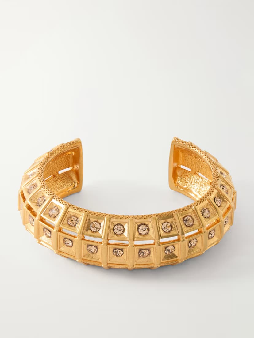 SONIA PETROFF Lobster Vibe gold-plated crystal cuff