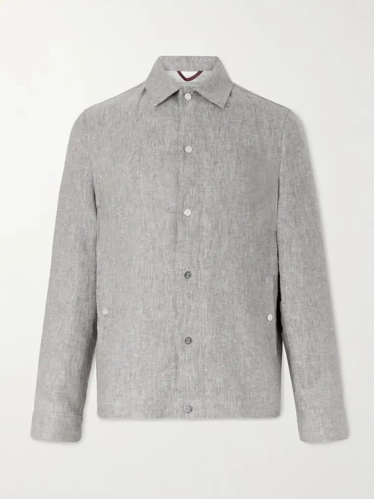 BRUNELLO CUCINELLI Hemp and Linen-Blend Twill Blouson Jacket