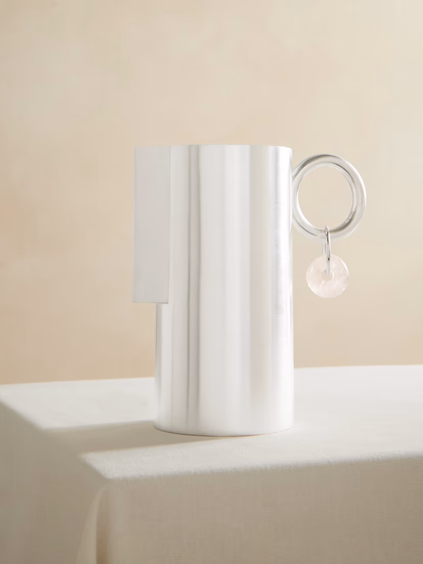 NATALIA CRIADO Silver-plated and quartz carafe