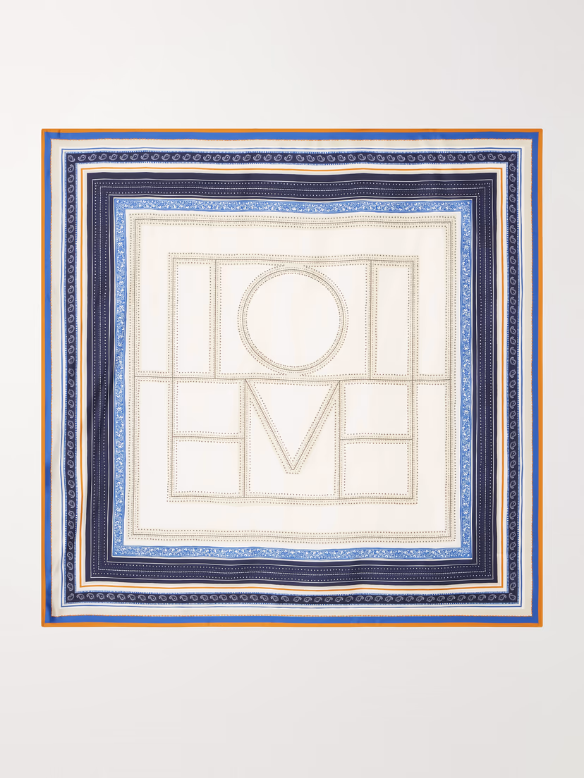 TOTEME Collector logo-print silk-twill scarf