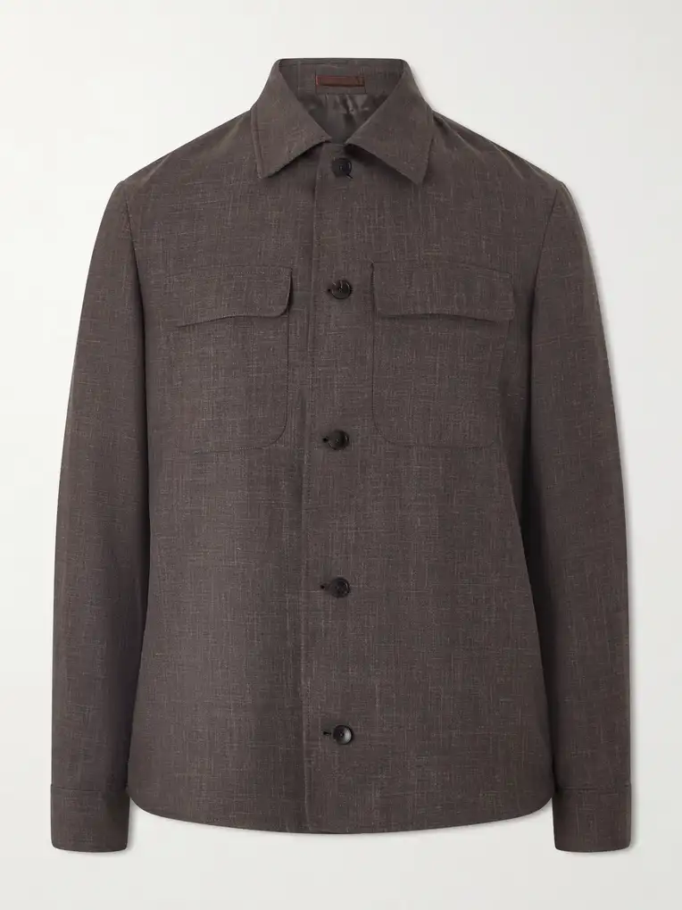 MR P. Wool, Silk and Linen-Blend Overshirt