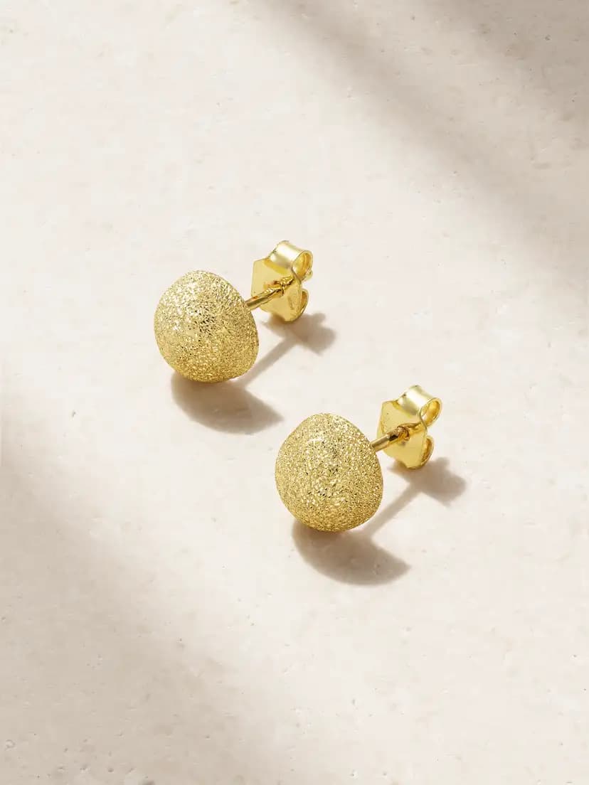CAROLINA BUCCI Florentine Finish medium 18-karat gold earrings