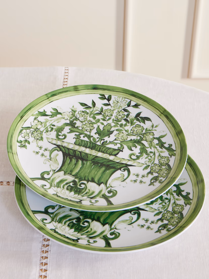 DOLCE&GABBANA Set of two painted porcelain dinner plates