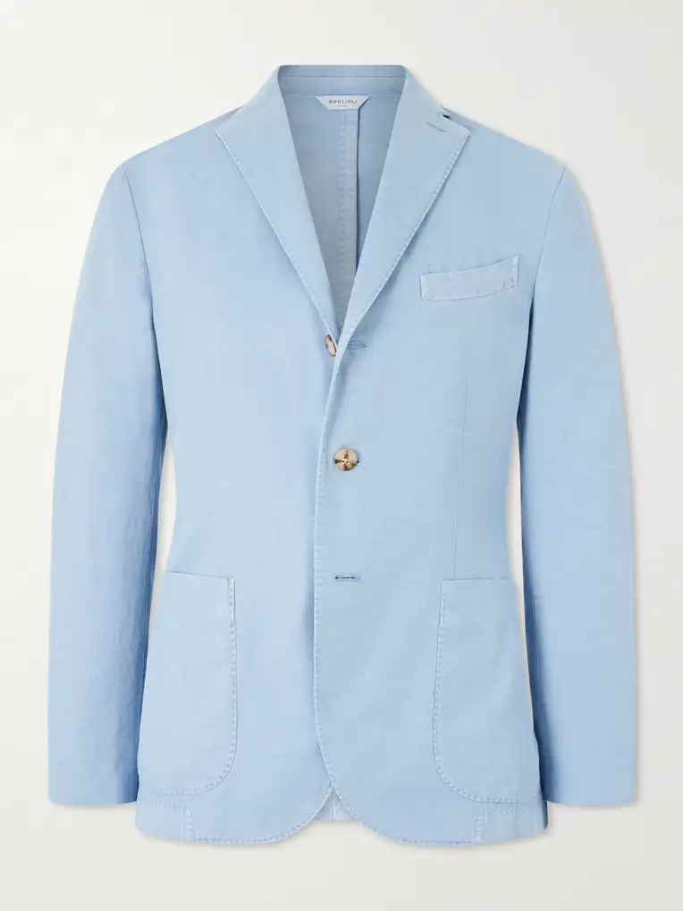 BOGLIOLI Stretch Cotton and Linen-Blend Blazer