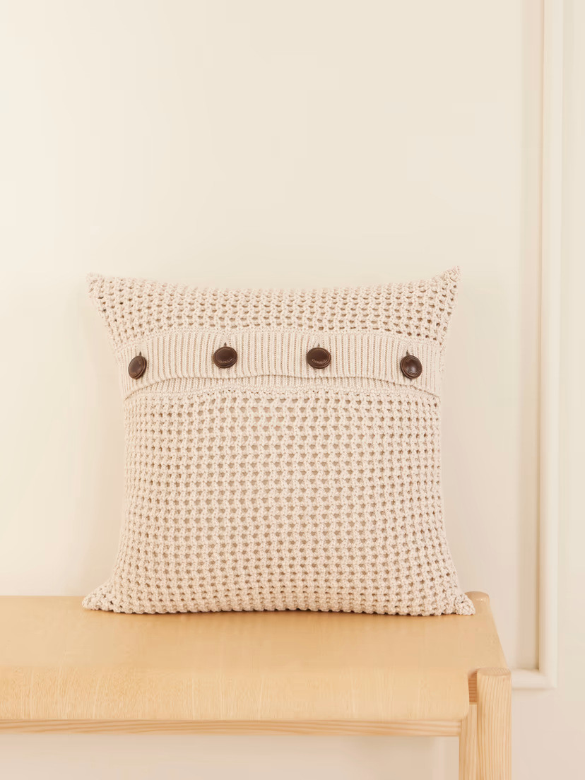 BRUNELLO CUCINELLI Open-knit cotton-blend cushion