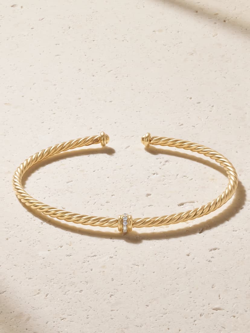DAVID YURMAN Cablespira® 18-karat gold diamond bracelet