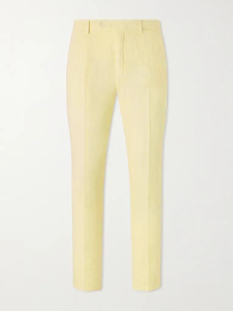BOGLIOLI Straight-Leg Linen Suit Trousers