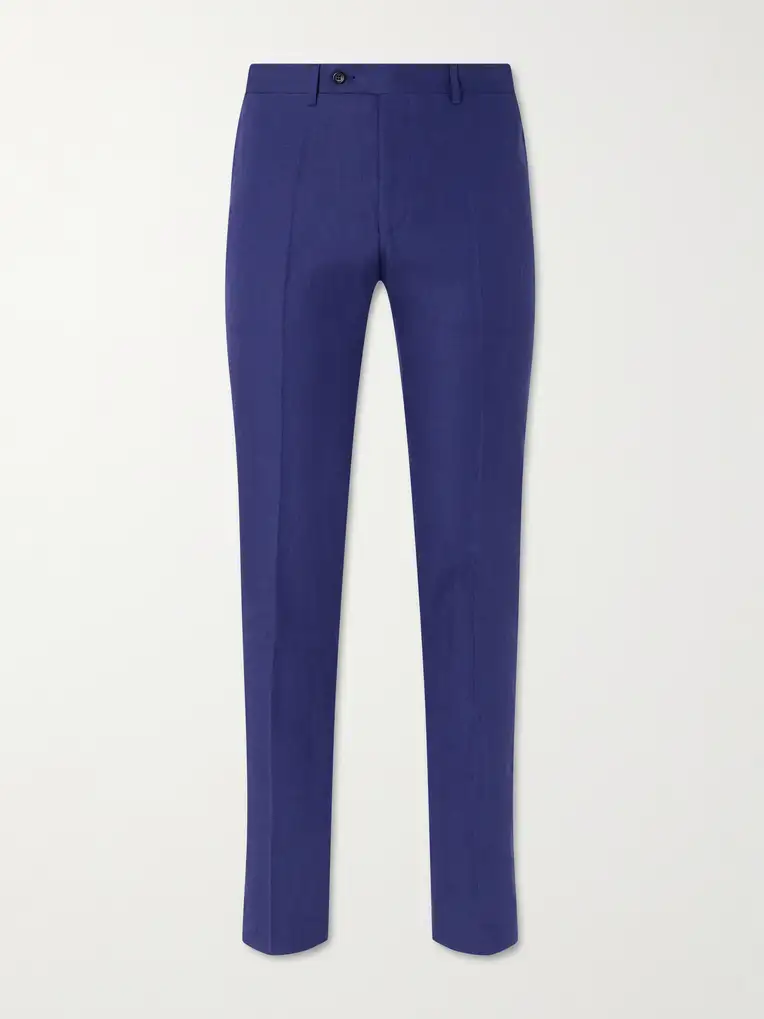 CANALI Straight-Leg Linen Suit Trousers