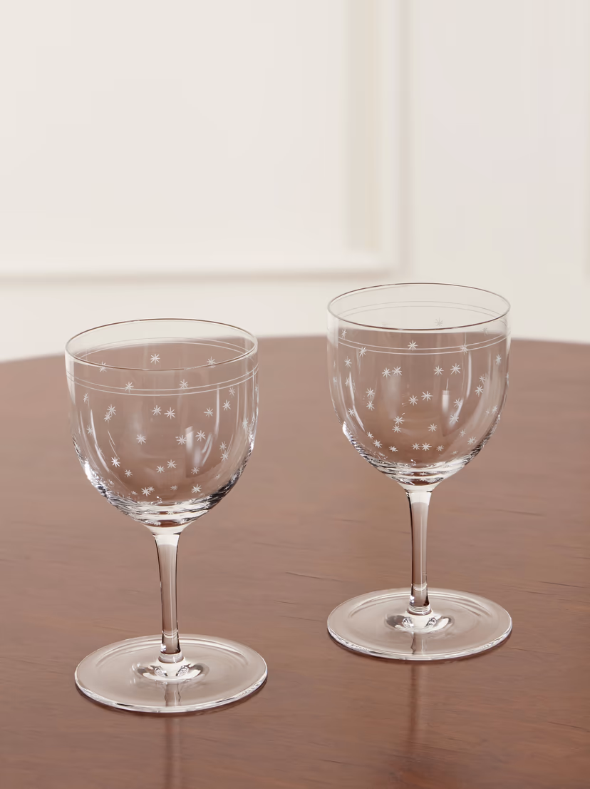 LOBMEYR Rothschild Stars set of two crystal wine glasses