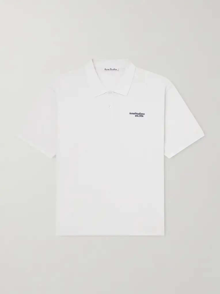 ACNE STUDIOS Logo-Embroidered Cotton-Piqué Polo Shirt