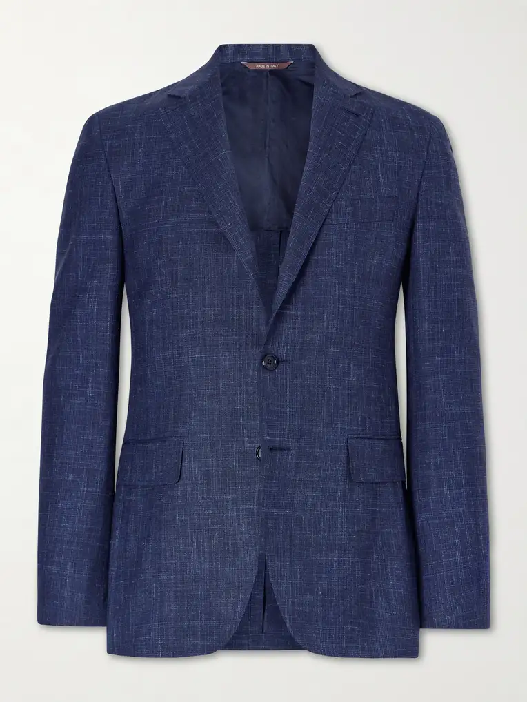 CANALI Wool, Silk and Linen-blend Suit Jacket