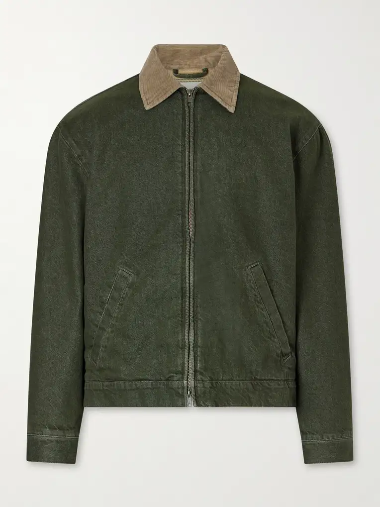 AIMÉ LEON DORE Corduroy-Trimmed Denim Jacket