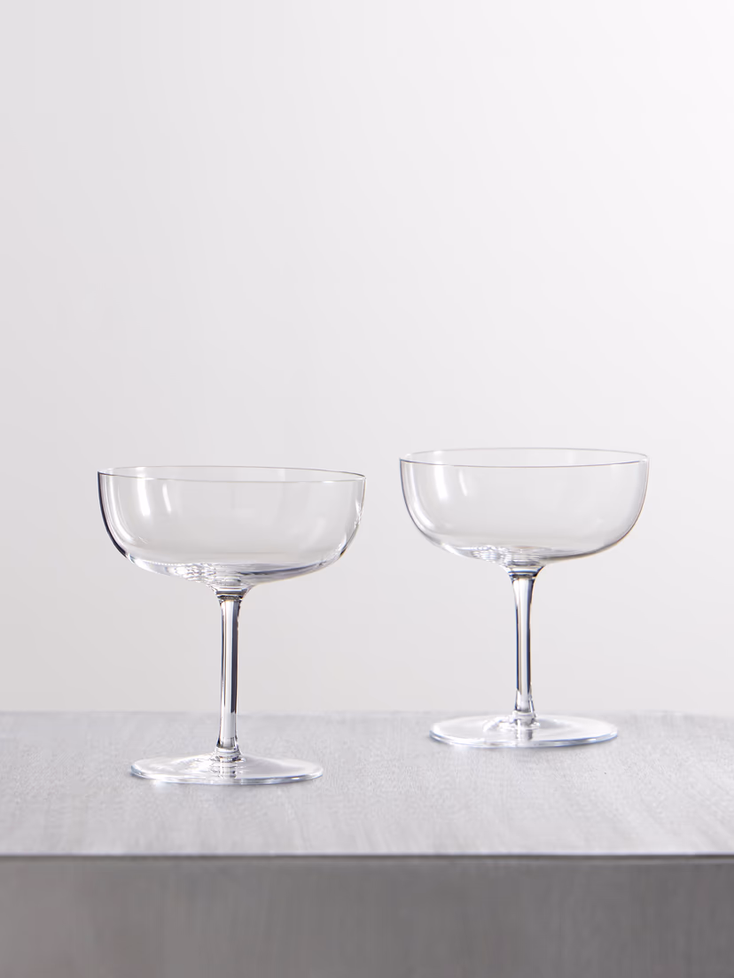 LOBMEYR Set of two crystal glass champagne coupes